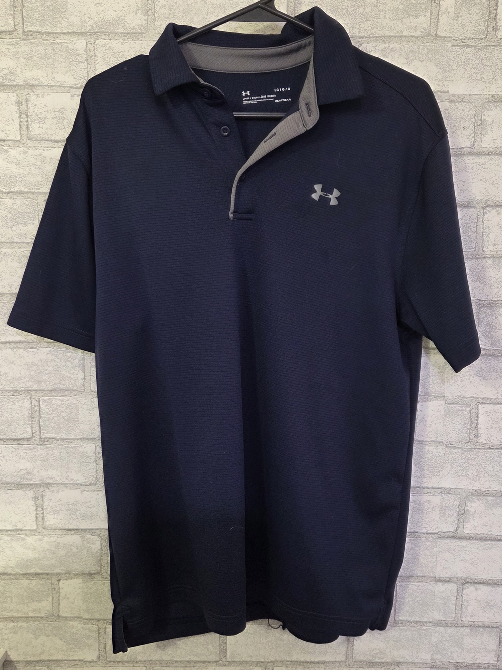 Under Armour Navy Polo with Gray Trim